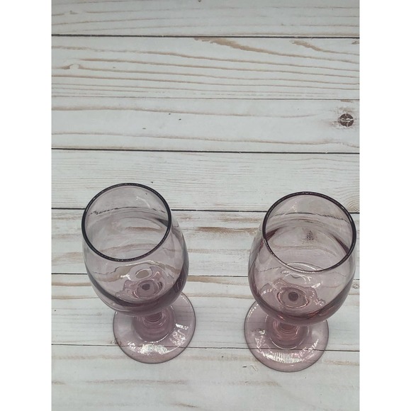 Vintage Libbey Plum Premier Wine Glassware Set of 2 - Picture 3 of 7